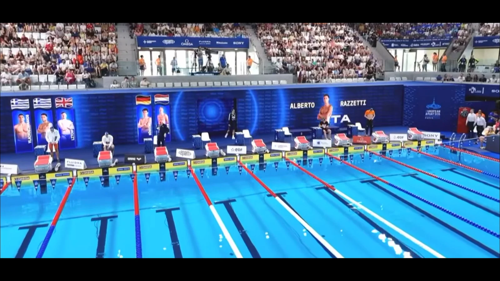 Individual swimmer introduction graphic