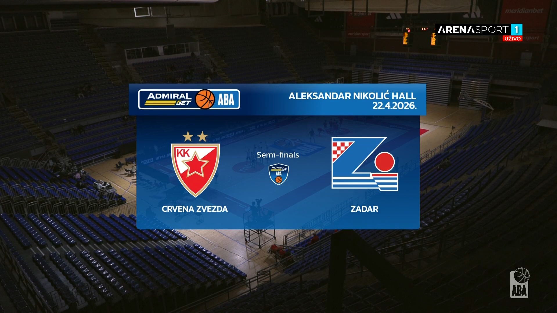 ABA League Junior Finals broadcast graphic